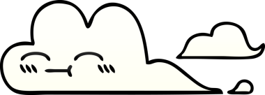 Bir insan tarafından çizilmiş beyaz bulutun gölgelenmiş çizimi