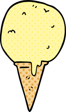 Bir insan tarafından çizilmiş karalama dondurma külahı.