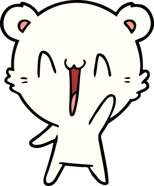 Bir insan tarafından çizilmiş mutlu kutup ayısı karikatürü