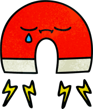 Bir insan tarafından çizilmiş mıknatısın grunge desen karikatürü