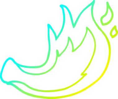 Bir insanın çizdiği çizgi film alevinin soğuk gradyan çizgisi.