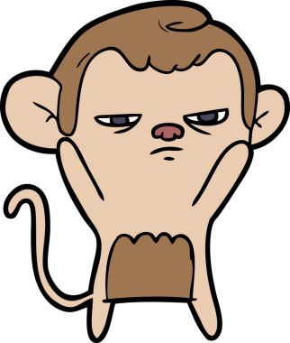 Bir insan tarafından çizilmiş çizgi maymun.