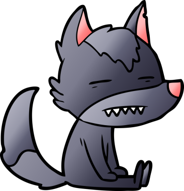 Bir insan tarafından çizilmiş dişlerini gösteren bir kurt resmi.