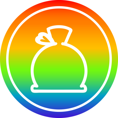 gökkuşağı gradyan bir insan tarafından çizilmiş şişkin çuval dairesel simgesi