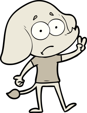 bir insan tarafından çizilmiş belirsiz bir fil.