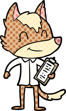 Bir insan tarafından çizilmiş dost canlısı bir kurt patronu.