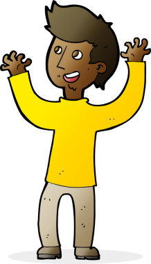 Bir insan tarafından çizilmiş mutlu bir adam.