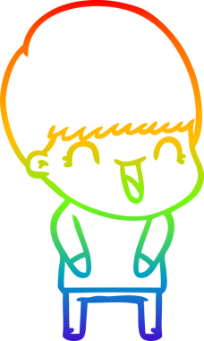 gökkuşağı gradyanı çizimi bir insan tarafından çizilmiş mutlu bir çizgi film çocuğu