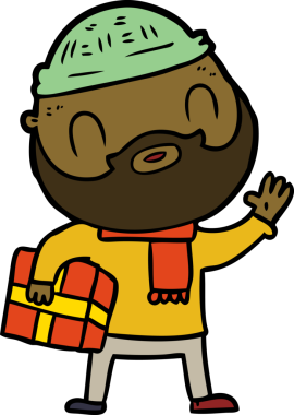 Bir insan tarafından çizilmiş sakallı bir adam.