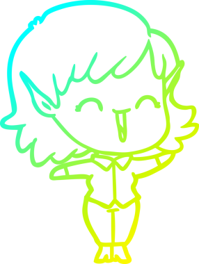 Bir insan tarafından çizilmiş soğuk gradyan çizgi çizimi.