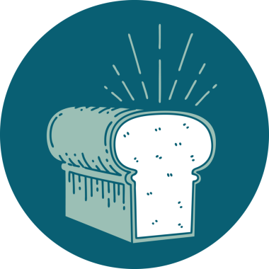 Bir insan tarafından çizilmiş bir somun ekmek dövmesi simgesi.