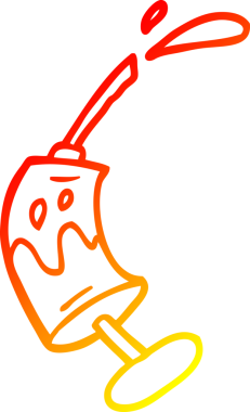 Bir insan tarafından çizilen kan şırıngasının sıcak gradyan çizgisi