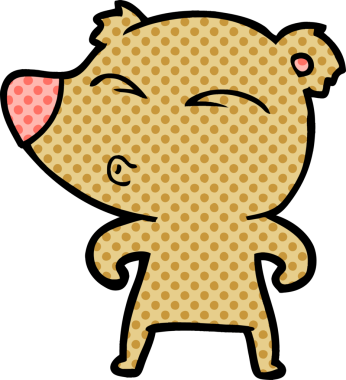 bir insan tarafından çizilmiş bir karikatür ıslık ayısı