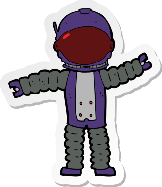 Bir insan tarafından çizilmiş bir astronotun çıkartması.