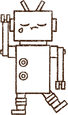 El sallayan Robot Kömür Bir insan tarafından çizilmiş