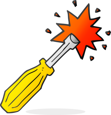 Bir insan tarafından çizilmiş serbest çizim karikatür tornavida