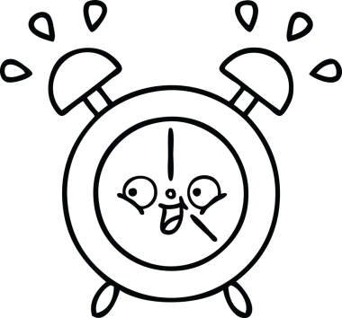 Bir insan tarafından çizilmiş bir alarm saati çizimi