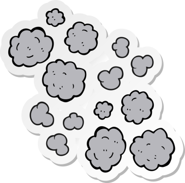 Bir insan tarafından çizilmiş duman bulutu çıkartması.