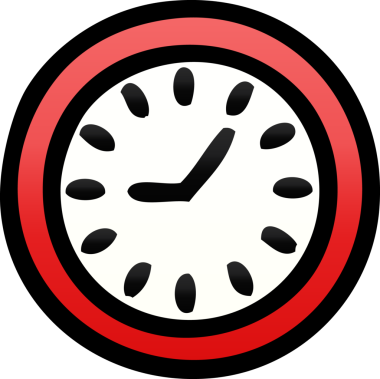 Bir insan tarafından çizilmiş duvar saatinin gölgeli çizimi