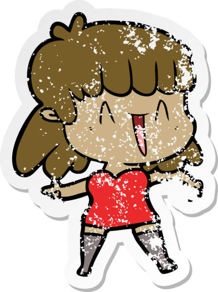 Bir insan tarafından çizilmiş karikatür bir kadının sıkıntılı çıkartması.