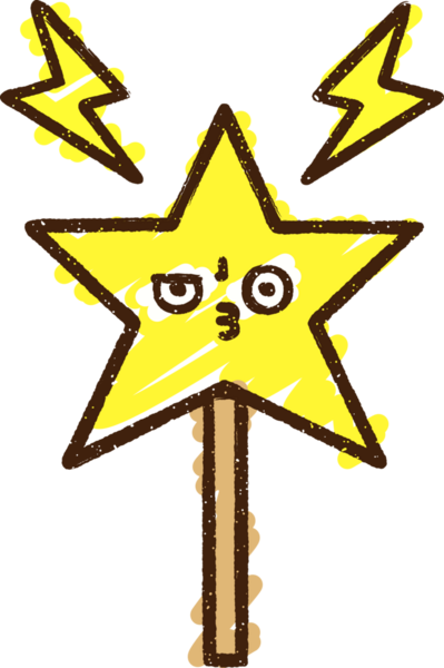 Bir insan tarafından çizilen sihirli değnek tebeşiri