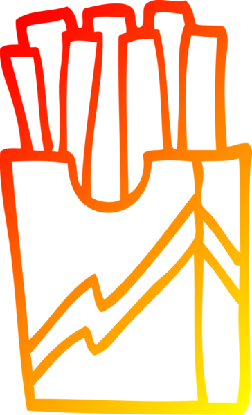 Bir insan tarafından çizilen sıcak çizgi film fast food kızartmasının çizimi