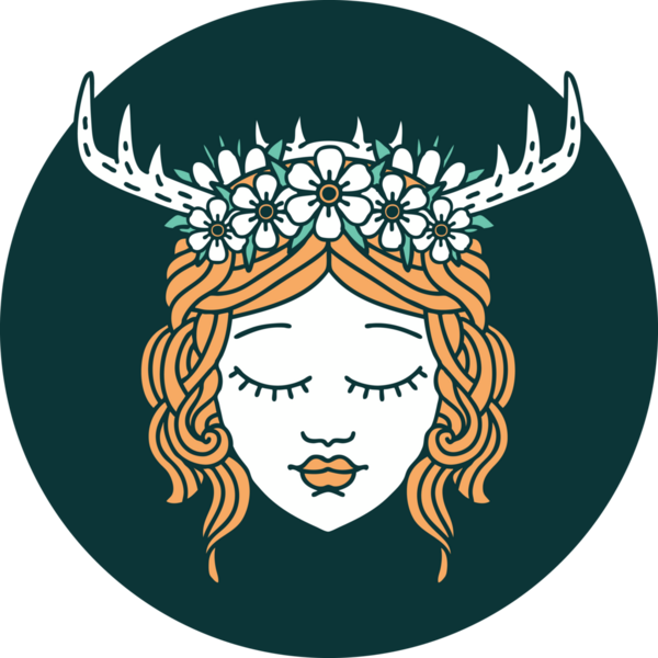 Bir insan tarafından çizilmiş insan Druid karakter simgesi