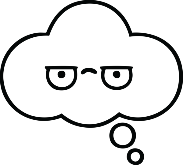 Bir insan tarafından çizilmiş bir düşünce baloncuğunun çizgi çizimi