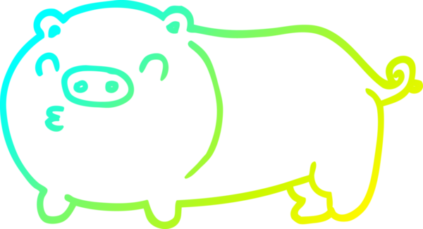 Bir insan tarafından çizilmiş soğuk çizgi domuz çizimi.