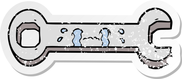 Bir insan tarafından çizilmiş ağlayan anahtarın sıkıntılı çıkartması.