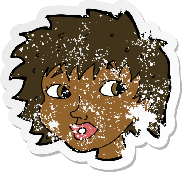 Bir insan tarafından çizilmiş bir karikatürün gerilimli çıkartması.