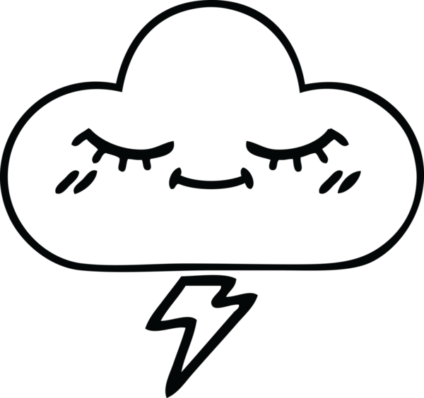 Bir insan tarafından çizilmiş bir fırtına bulutu çizimi