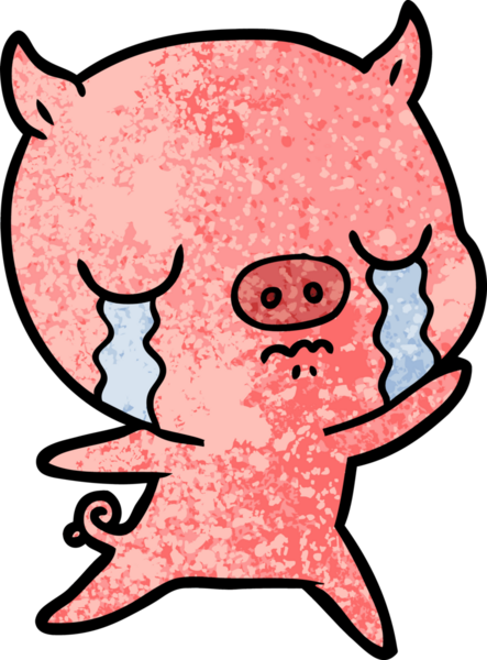 Bir insan tarafından çizilmiş domuz ağlaması.