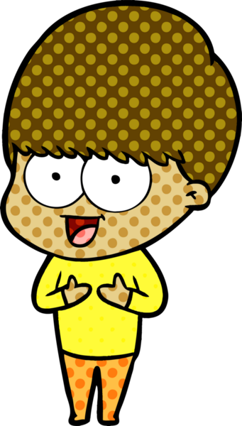 Bir insan tarafından çizilmiş mutlu çizgi film çocuğu.