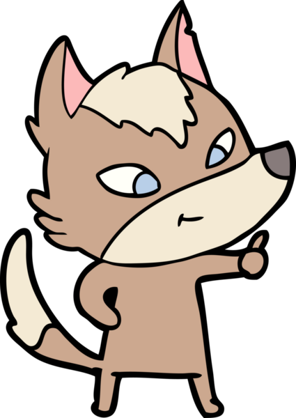 Bir insan tarafından çizilmiş dost canlısı bir kurt.