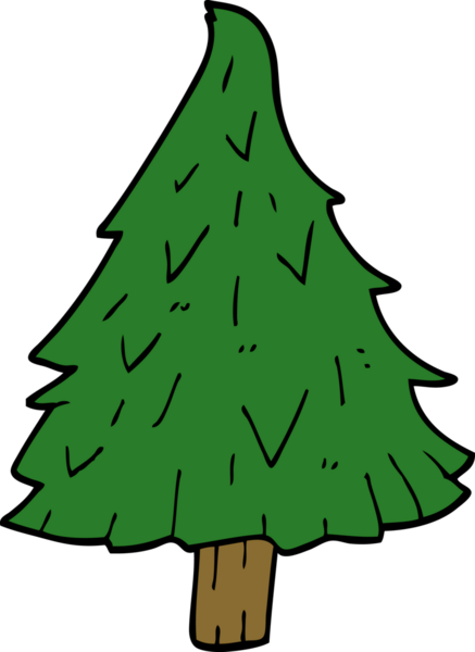 Bir insan tarafından çizilmiş bir karalama Noel ağacı.