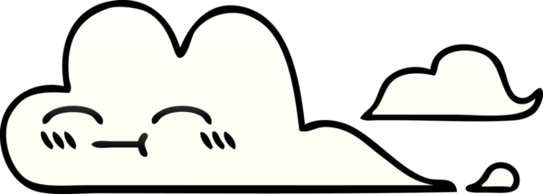 Bir insan tarafından çizilmiş beyaz bulutun gölgelenmiş çizimi