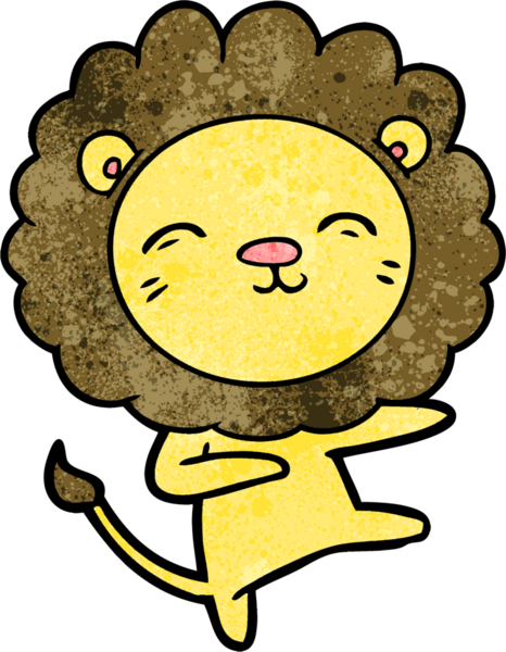 Bir insan tarafından çizilmiş çizgi film aslanı.