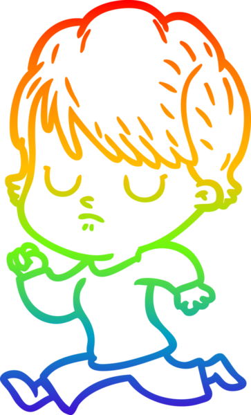 gökkuşağı gradyan çizimi bir insan tarafından çizilmiş bir karikatür kadın