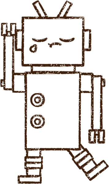 El sallayan Robot Kömür Bir insan tarafından çizilmiş