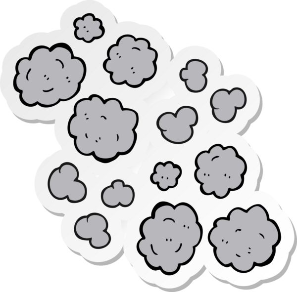 Bir insan tarafından çizilmiş duman bulutu çıkartması.