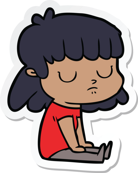 Bir insan tarafından çizilmiş ilgisiz bir karikatür çıkartması.