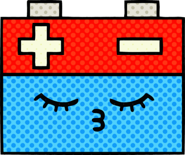 Bir insan tarafından çizilmiş bir araba aküsünün çizgi romanı.