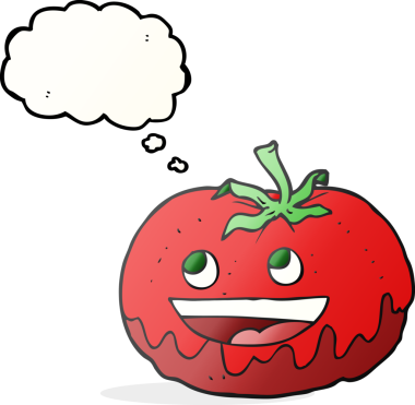 Bir insan tarafından çizilmiş serbest çizim baloncuk domates.