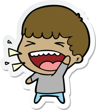 Bir insan tarafından çizilmiş bir karikatür çıkartması.