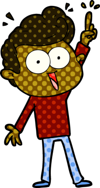 Bir insan tarafından çizilmiş çizgi film bakışlı adam.