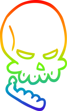 Bir insan tarafından çizilen cadılar bayramı kafatası çizgi çizimi