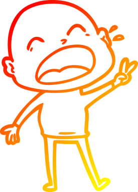 Bir insan tarafından çizilmiş kel adam diye bağıran çizgi film çizimi.