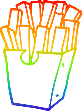 gökkuşağı gradyan çizgi çizimi bir insan tarafından çizilmiş paket servis kızartmaları