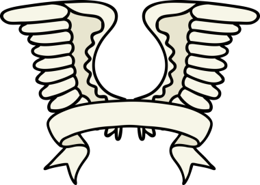 Bir insan tarafından çizilmiş geleneksel bir kanat dövmesi.